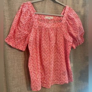 LOFT Pink Floral Women's Top- Size Medium